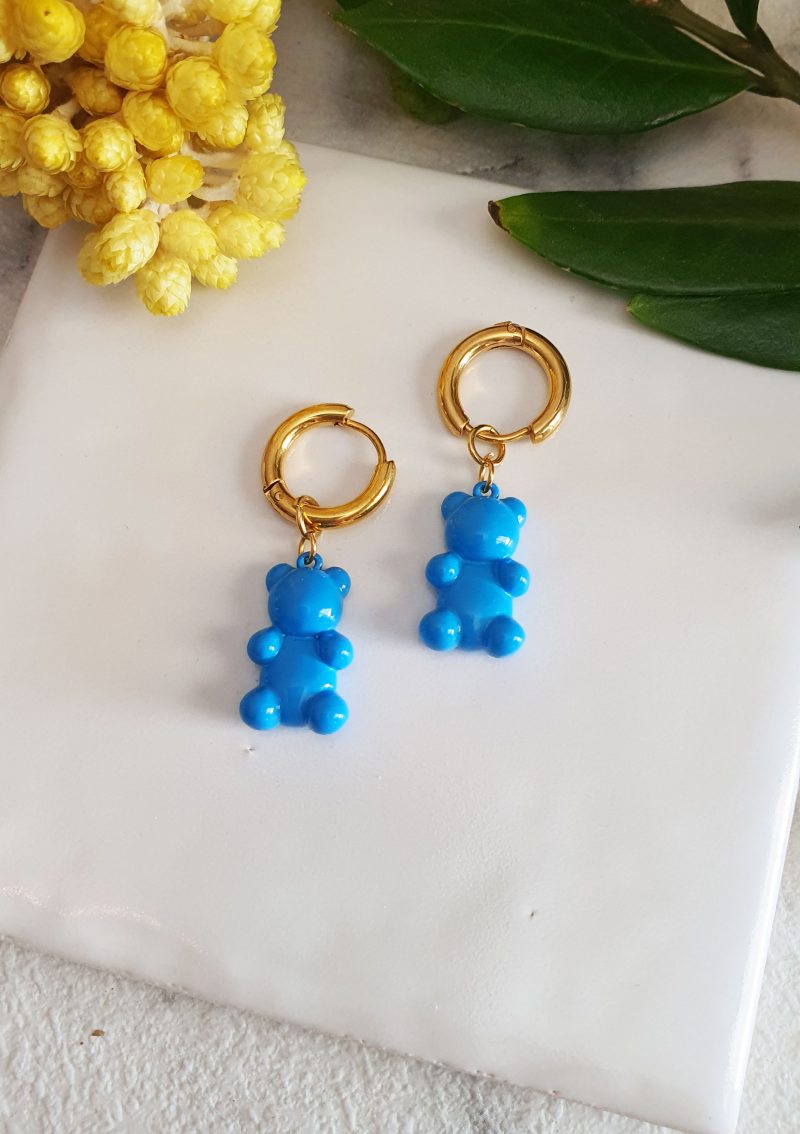 teddy blue earrings