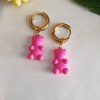 teddy pink earrings