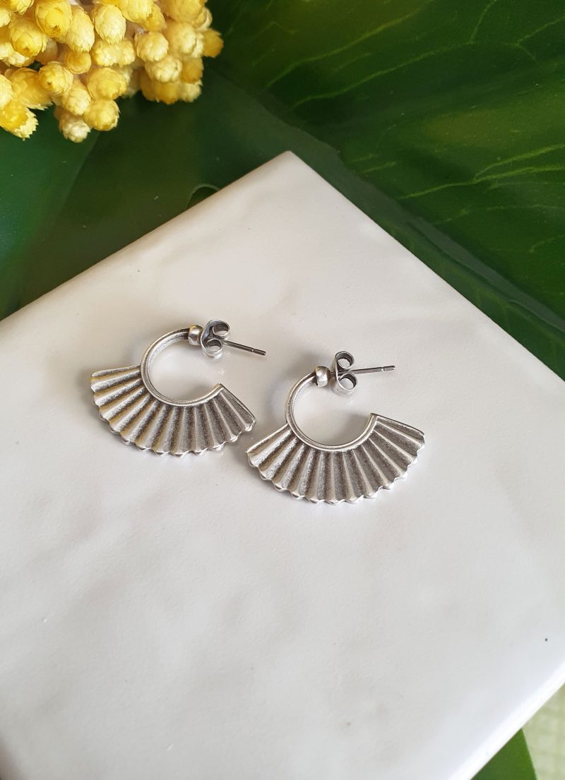 wave silver earrings