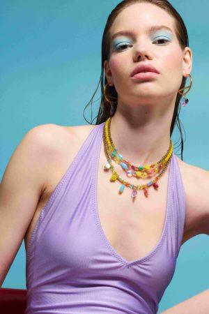 ARMILLA κολιέ με χρωματιστά κρύσταλλα.